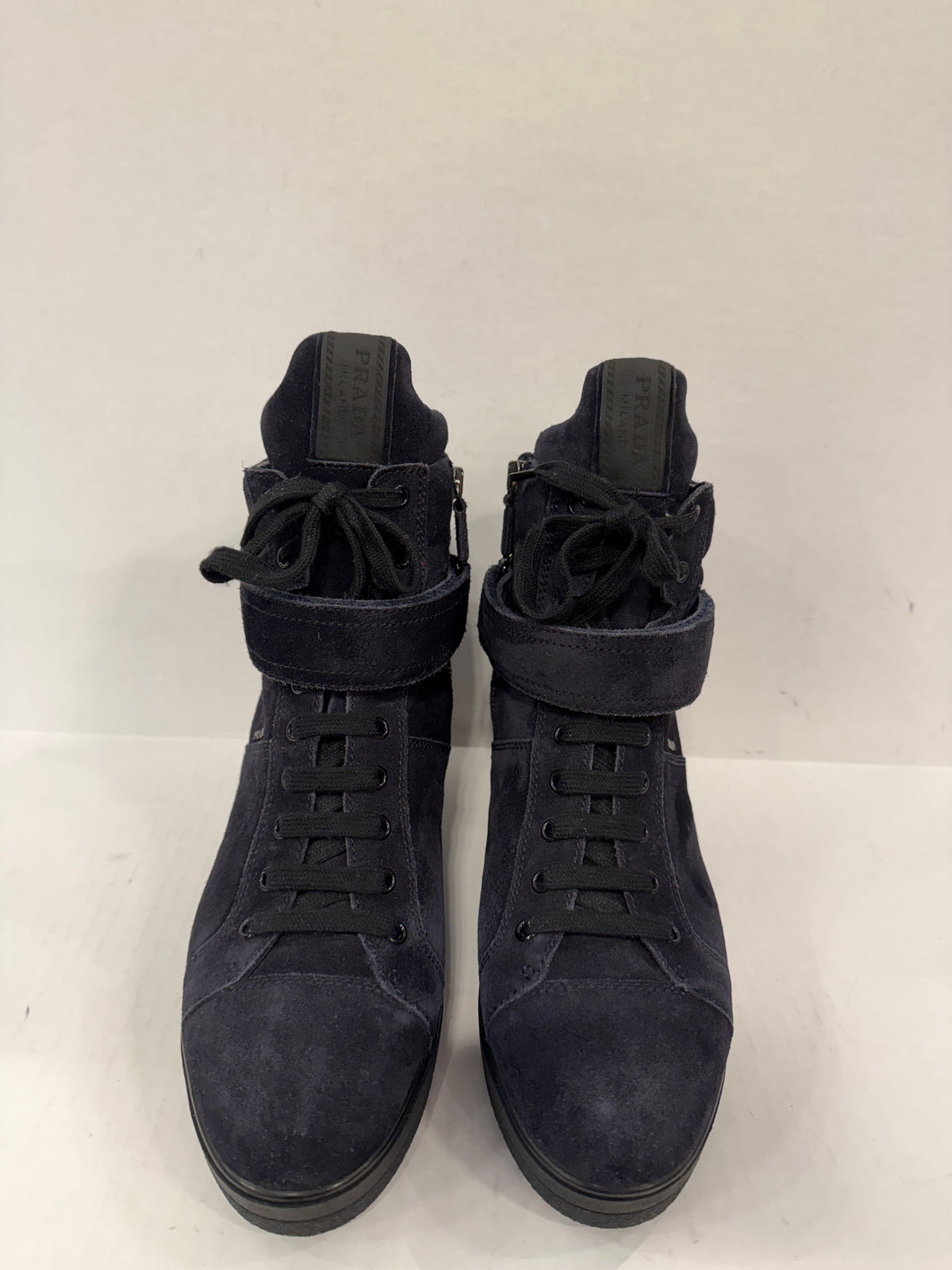 PRADA  NWT Suede Leather Sport High Top WedgeSneakers/US8-EU39