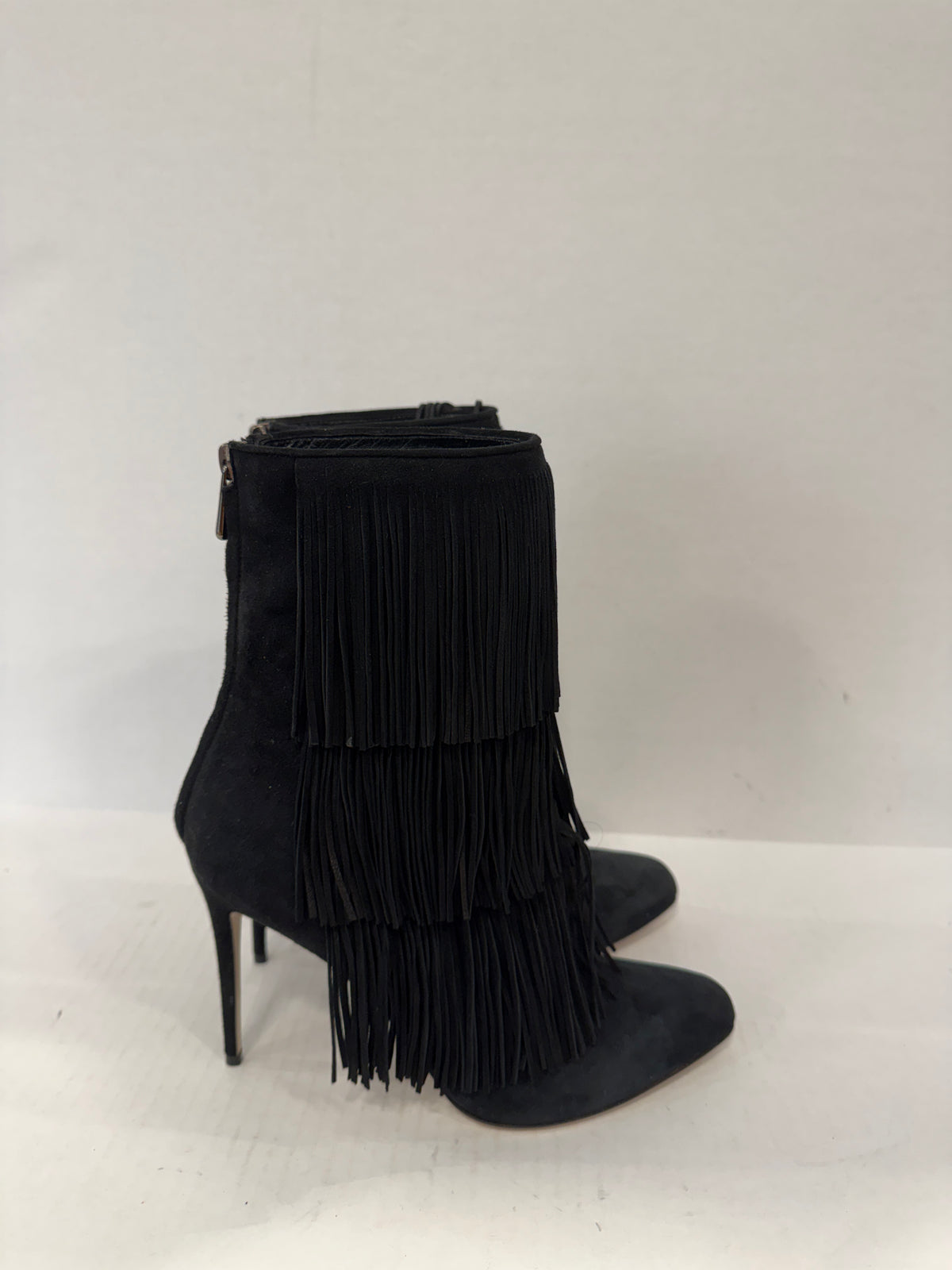 PAUL ANDREW NWT  Taos Suede Fringe HHeels Ankle Boots/ US8-EU39