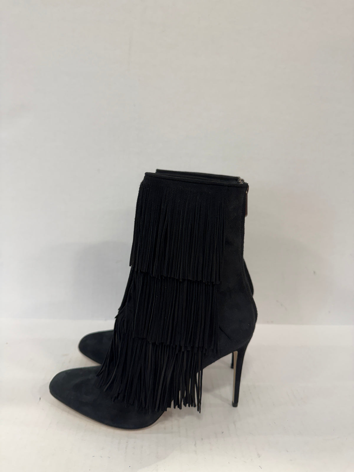 PAUL ANDREW NWT  Taos Suede Fringe HHeels Ankle Boots/ US8-EU39