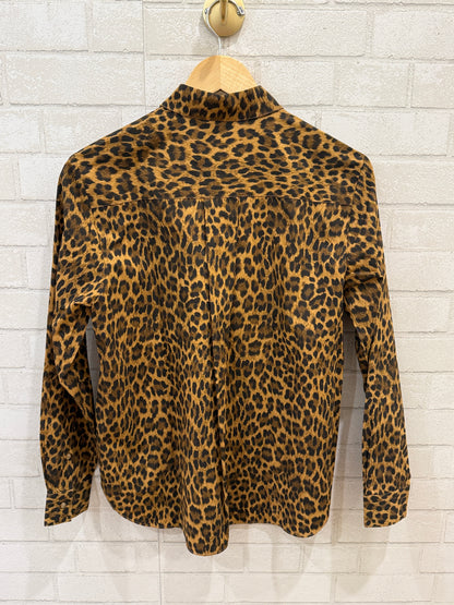 SEZANE NWT LS Leopard Print Button Down Max Shirt / XS