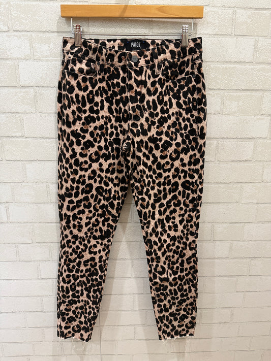 PAIGE Cotton Leopard Print High Waist Jeans/M-US27