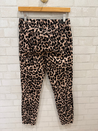 PAIGE Cotton Leopard Print High Waist Jeans/M-US27