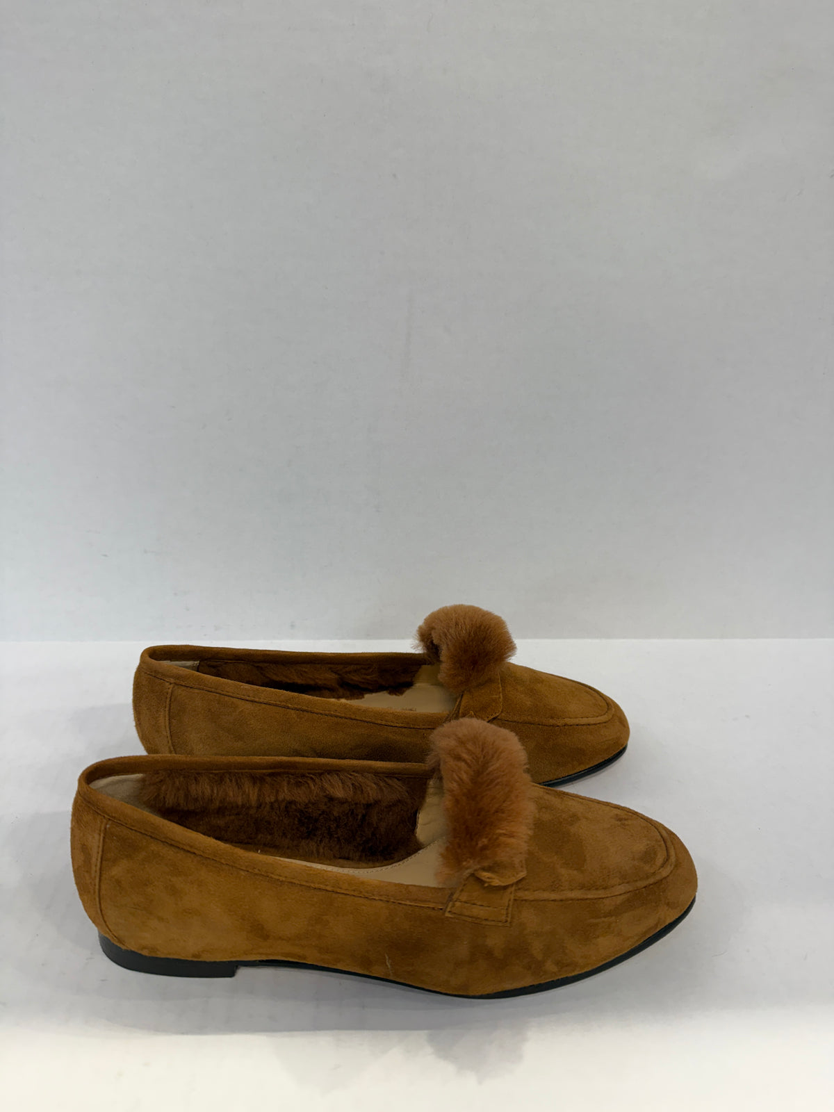 ALEXANDRE BIRMAN  Suede Maxi Clarita Fur Loafer/US5-EU35