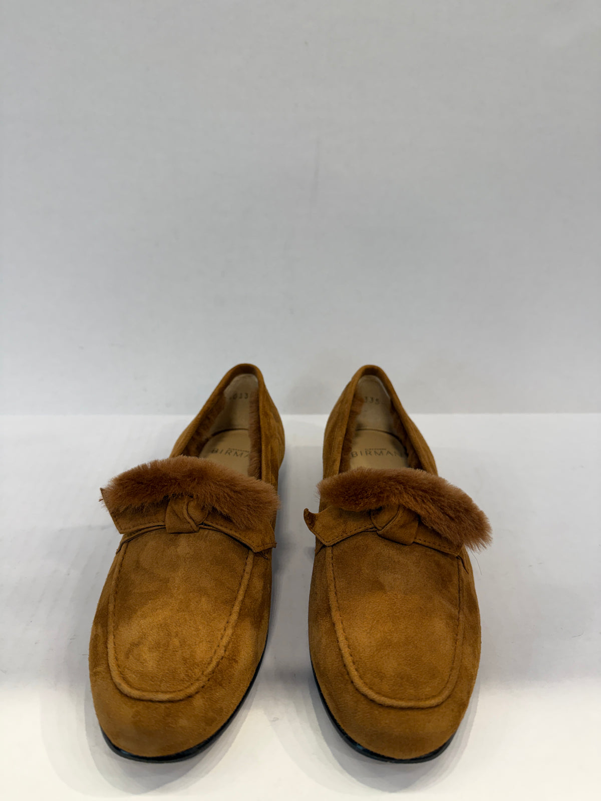 ALEXANDRE BIRMAN  Suede Maxi Clarita Fur Loafer/US5-EU35