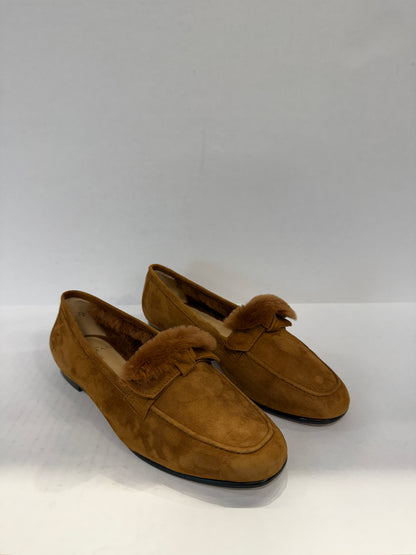 ALEXANDRE BIRMAN  Suede Maxi Clarita Fur Loafer/US5-EU35