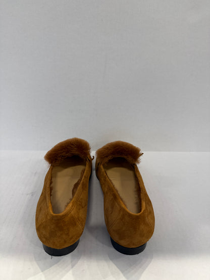 ALEXANDRE BIRMAN  Suede Maxi Clarita Fur Loafer/US5-EU35