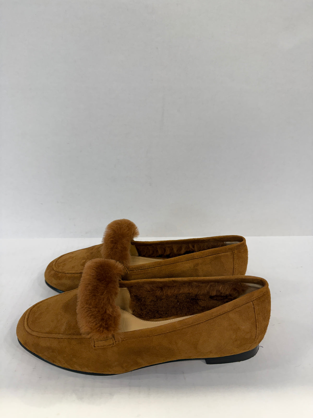 ALEXANDRE BIRMAN  Suede Maxi Clarita Fur Loafer/US5-EU35
