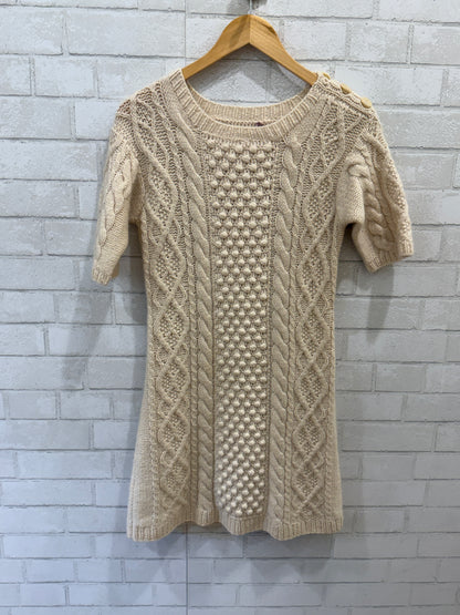 CALYPSO ST. BARTH SS Cashmere Aran Cable-Knit Mini Dress / XS