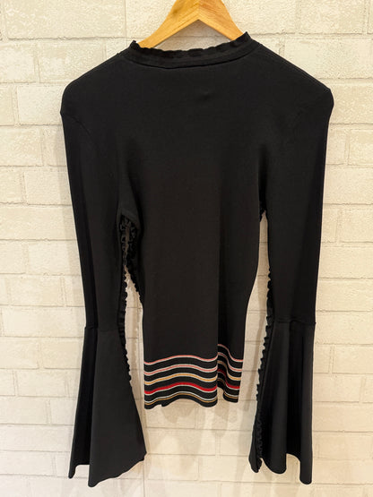 ROKSANDA  Mindoro Fluted Sleeves Ruffle Trim Ribbed Knit Sweater/M