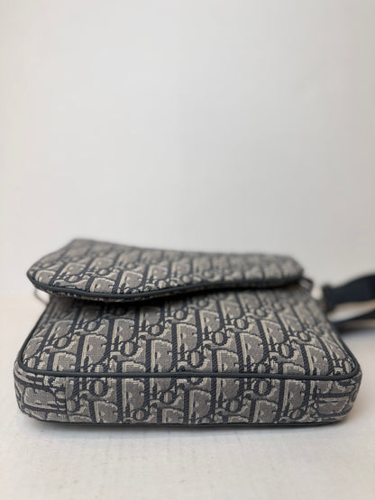 DIOR NWT Oblique Jacquard Saddle Triple Pouch Shoulder Bag