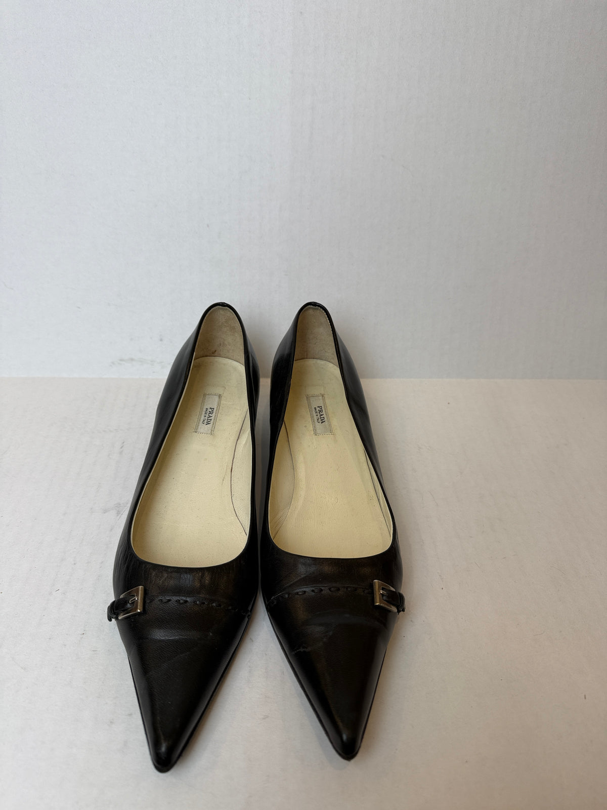 PRADA Pointed Leather Pumps/ US5.5-EU35.5