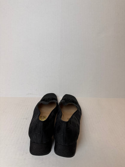 FERRAGAMO Square Toe Heeled Loafers / US7.5-EU38