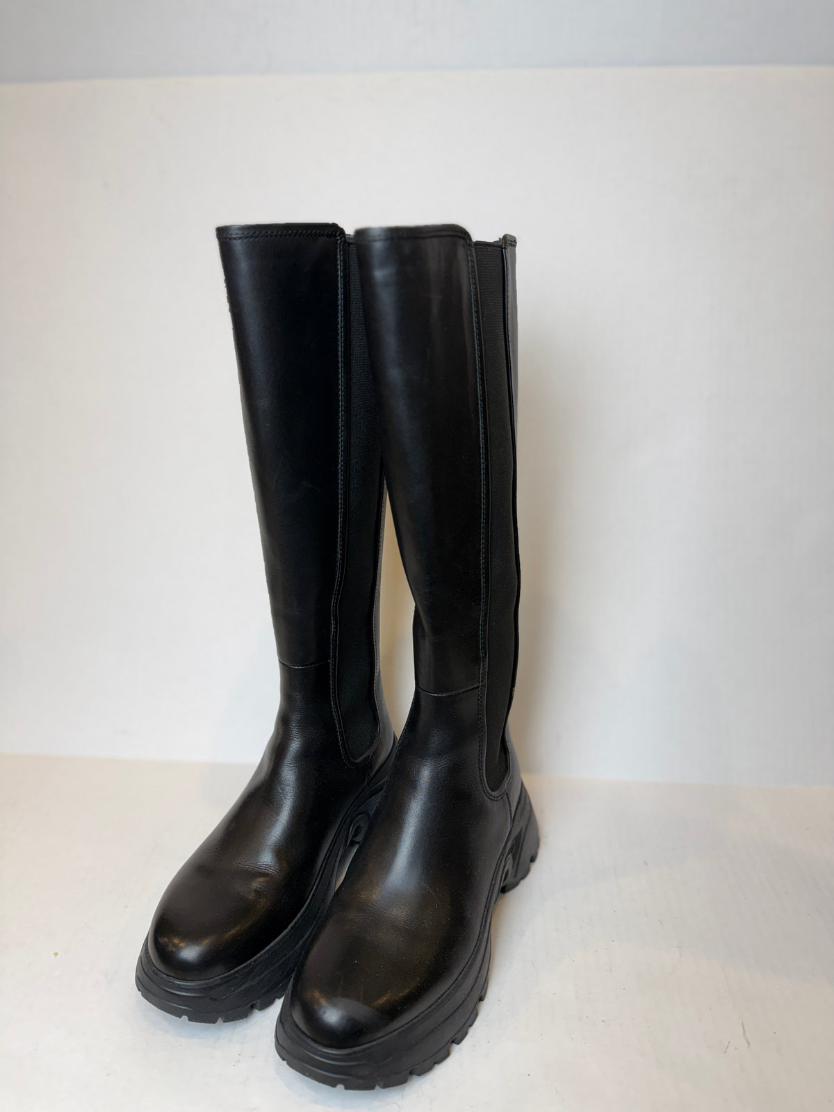 STACCATO Platform Leather Knee High Boots / US6-IT36