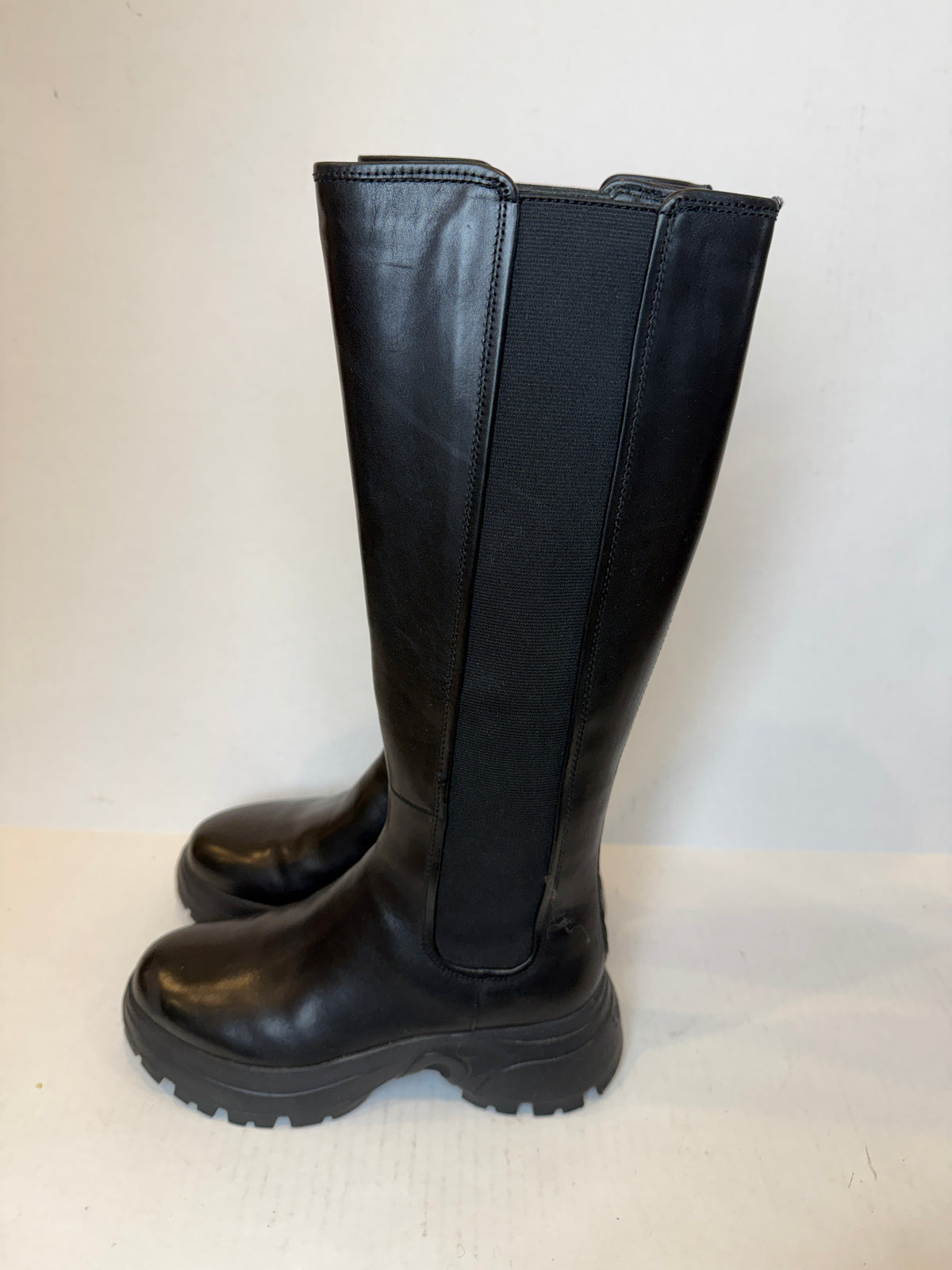 STACCATO Platform Leather Knee High Boots / US6-IT36
