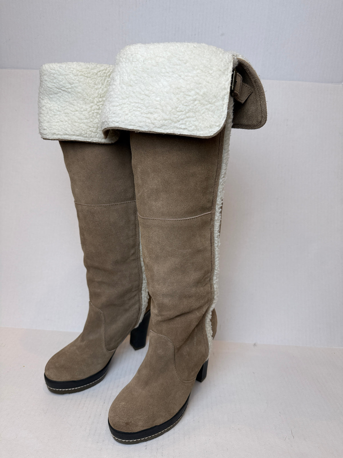 KELSI DAGGER  Suede Leather HHeels  High Boots/ US7-EU38