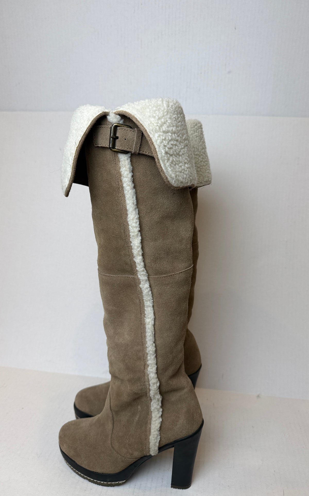 KELSI DAGGER  Suede Leather HHeels  High Boots/ US7-EU38