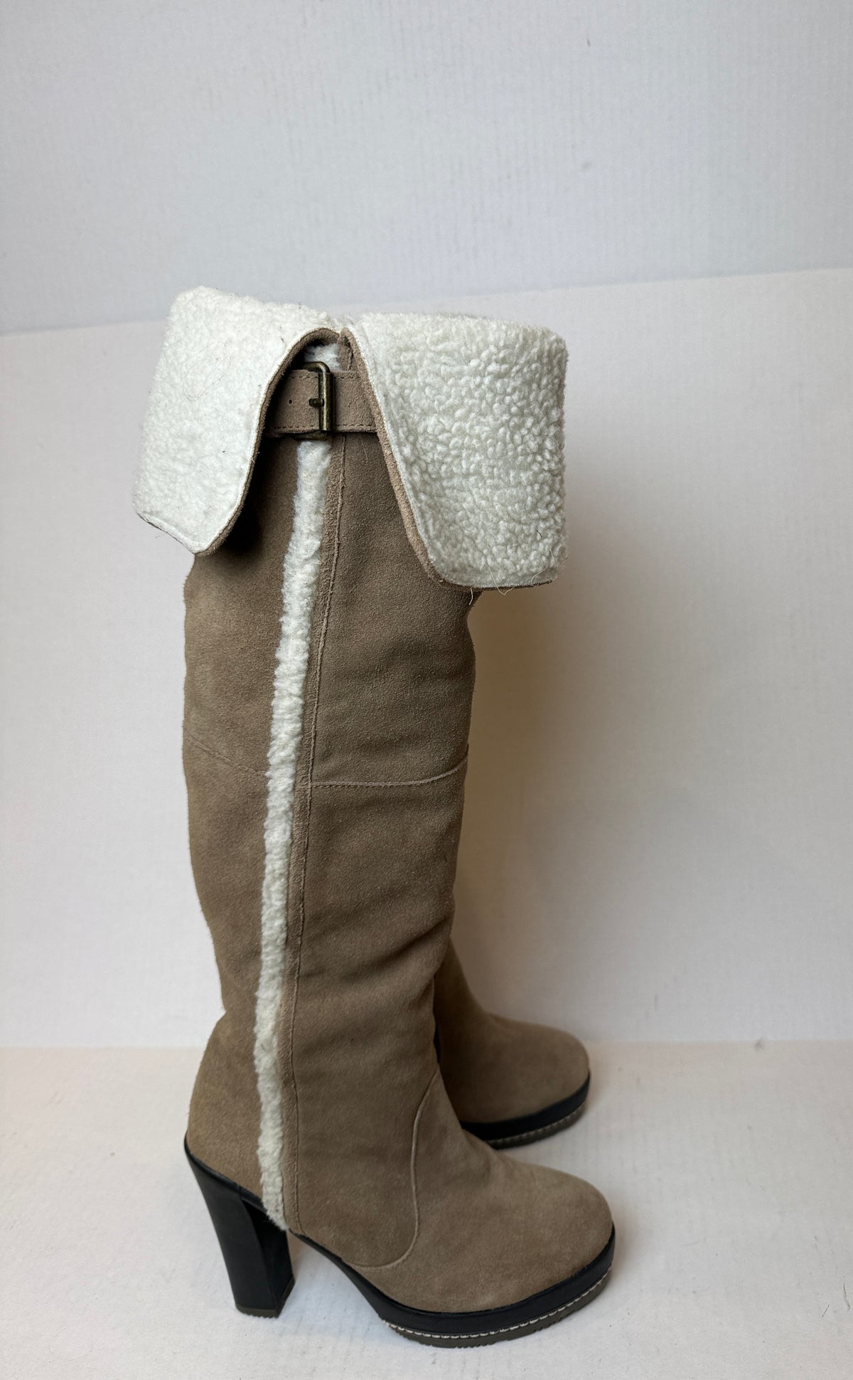 KELSI DAGGER  Suede Leather HHeels  High Boots/ US7-EU38