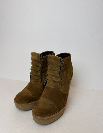 PIERRE HARDY Suede Lace Up Wedge Boots/ US7-EU37