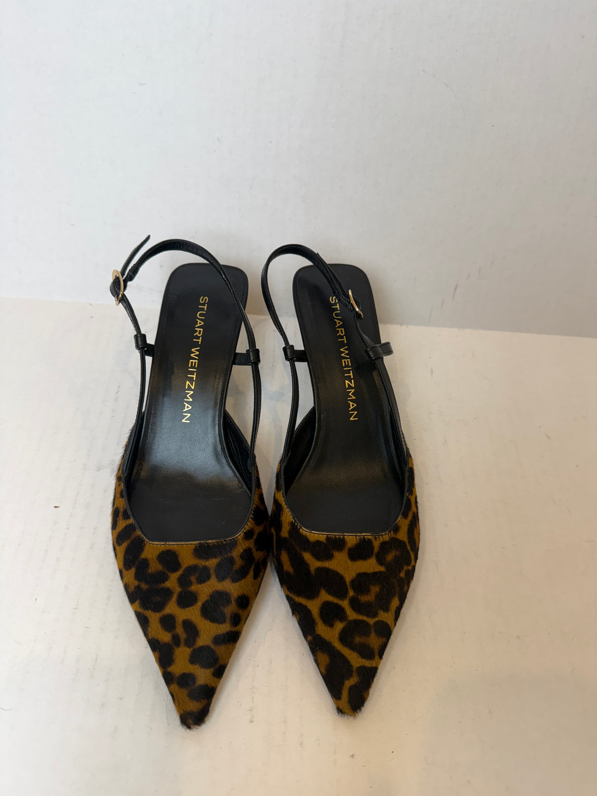 STUART WEITZMAN Vinnie 50 Leopard Print Calf Hair Sling Back Pump / US6.5-EU37.5