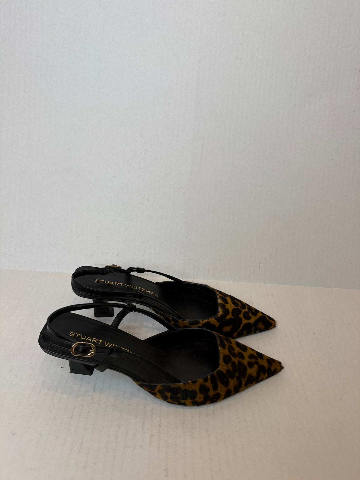 STUART WEITZMAN Vinnie 50 Leopard Print Calf Hair Sling Back Pump / US6.5-EU37.5