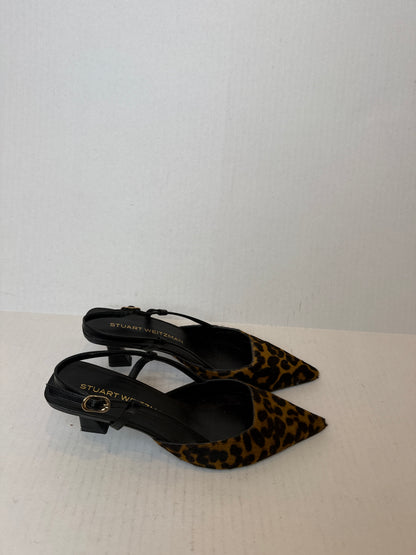 STUART WEITZMAN Vinnie 50 Leopard Print Calf Hair Sling Back Pump / US6.5-EU37.5