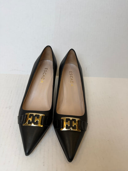 ESACADA Leather Pointed Toe Kitten Heels / US5-EU36