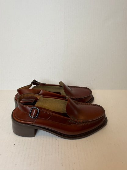 HEREU NWT Leather Raiguer Block Heels Slingback Loafers/ US10-EU40
