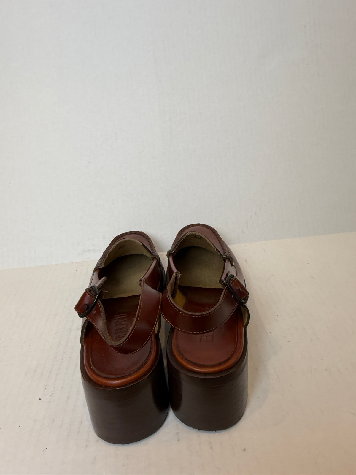HEREU NWT Leather Raiguer Block Heels Slingback Loafers/ US10-EU40