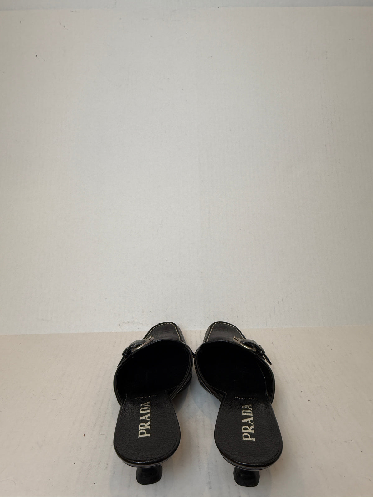 PRADA Madras Pesante Kitten Heels Mules / US9-EU39.5