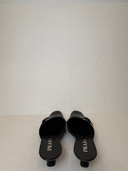 PRADA Madras Pesante Kitten Heels Mules / US9-EU39.5