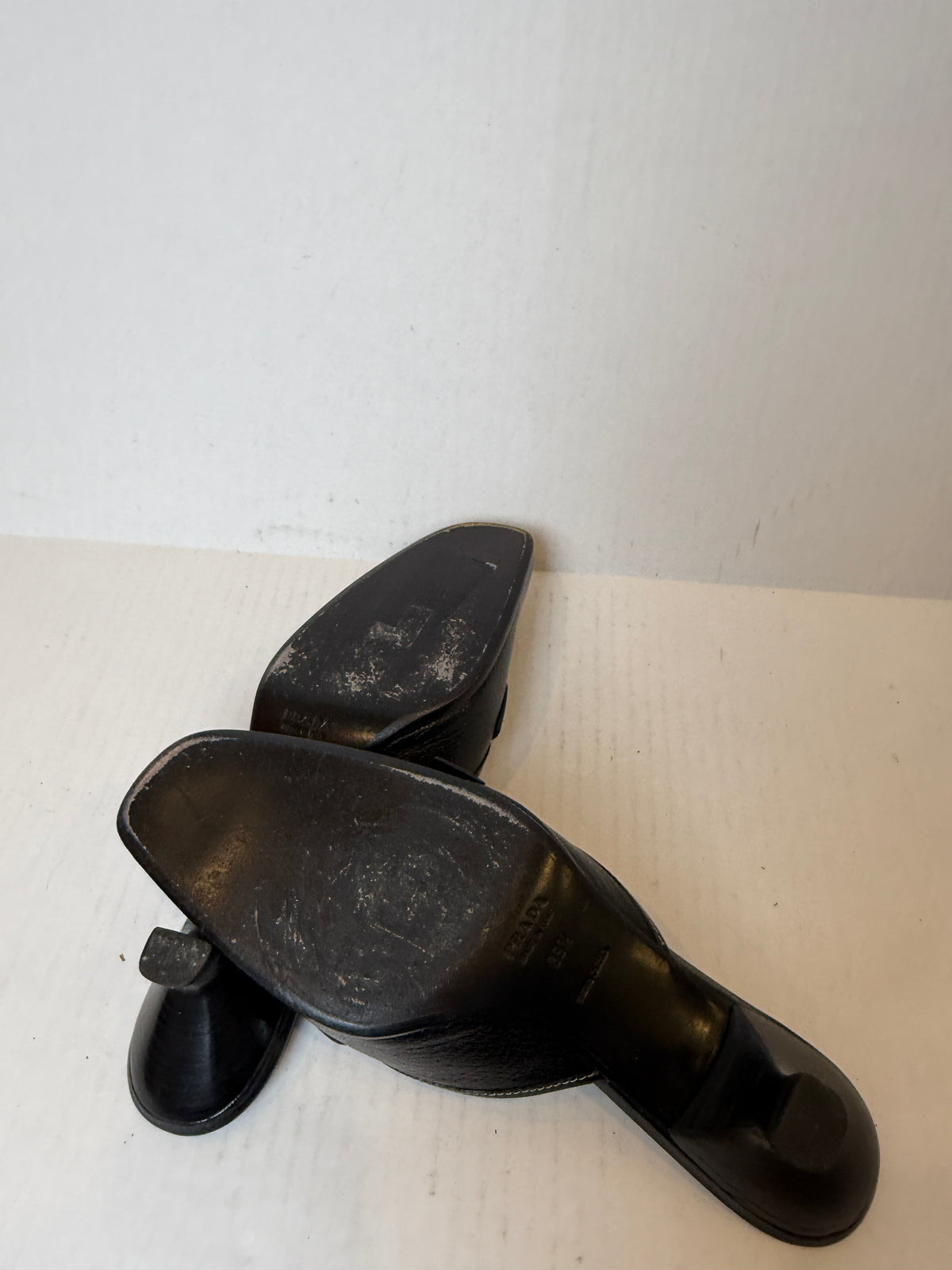 PRADA Madras Pesante Kitten Heels Mules / US9-EU39.5