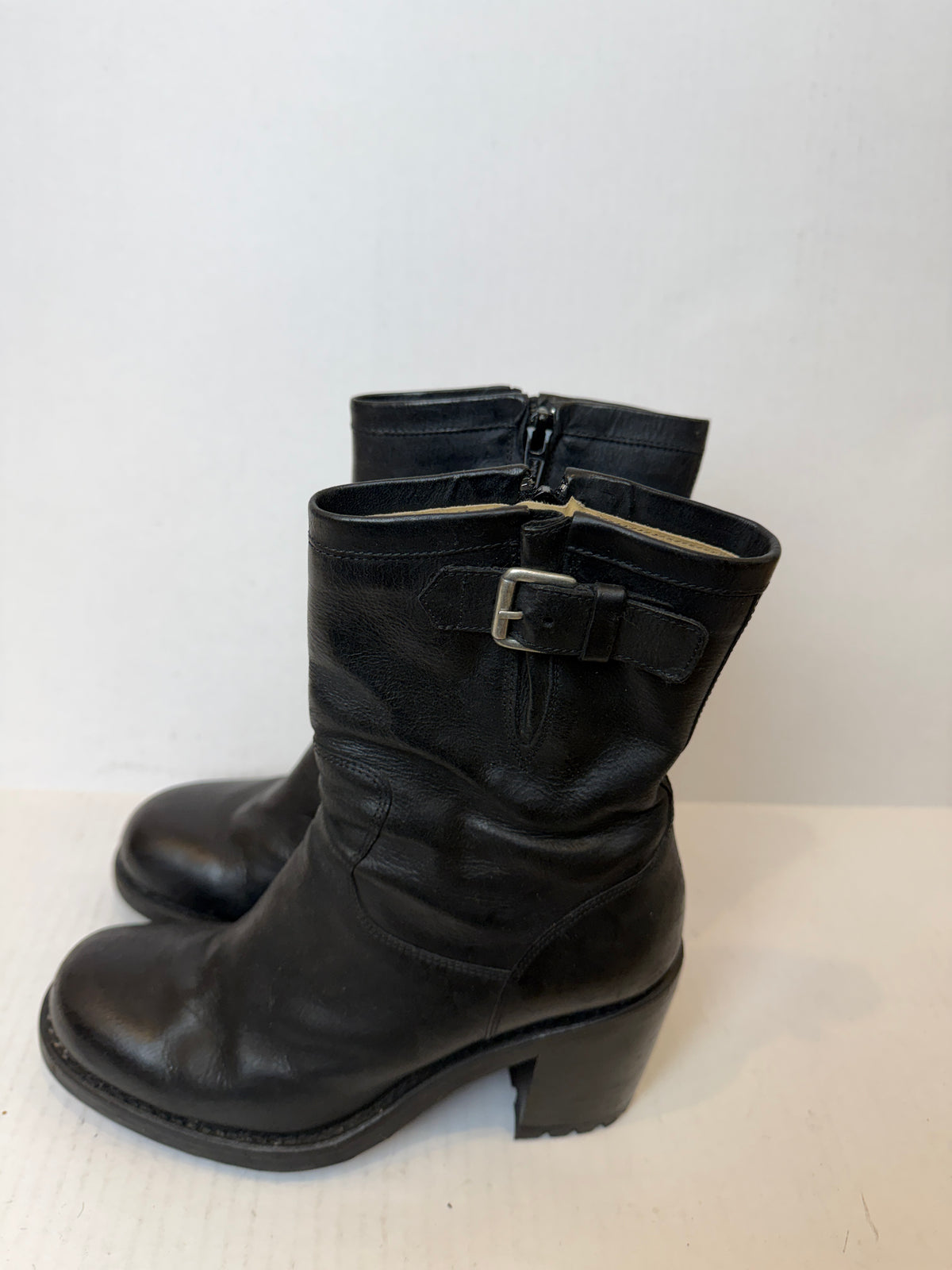 FREE LANCE Leather 9 Mini Gero Biker Boots/US6.5-EU36.5
