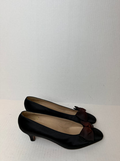 MARIO of FLORENCE  Satin Kitty Heels With Bow Pumps/US9-EU40