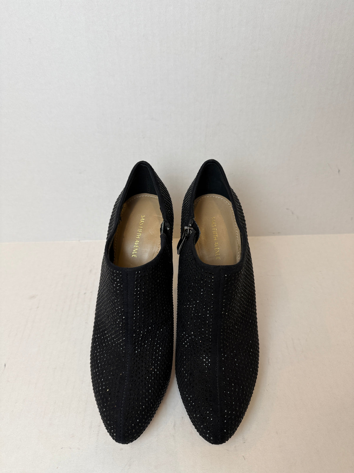 SAKS FIFTH AVENUE Black Label Rhinestone Stilletto Booties / US8