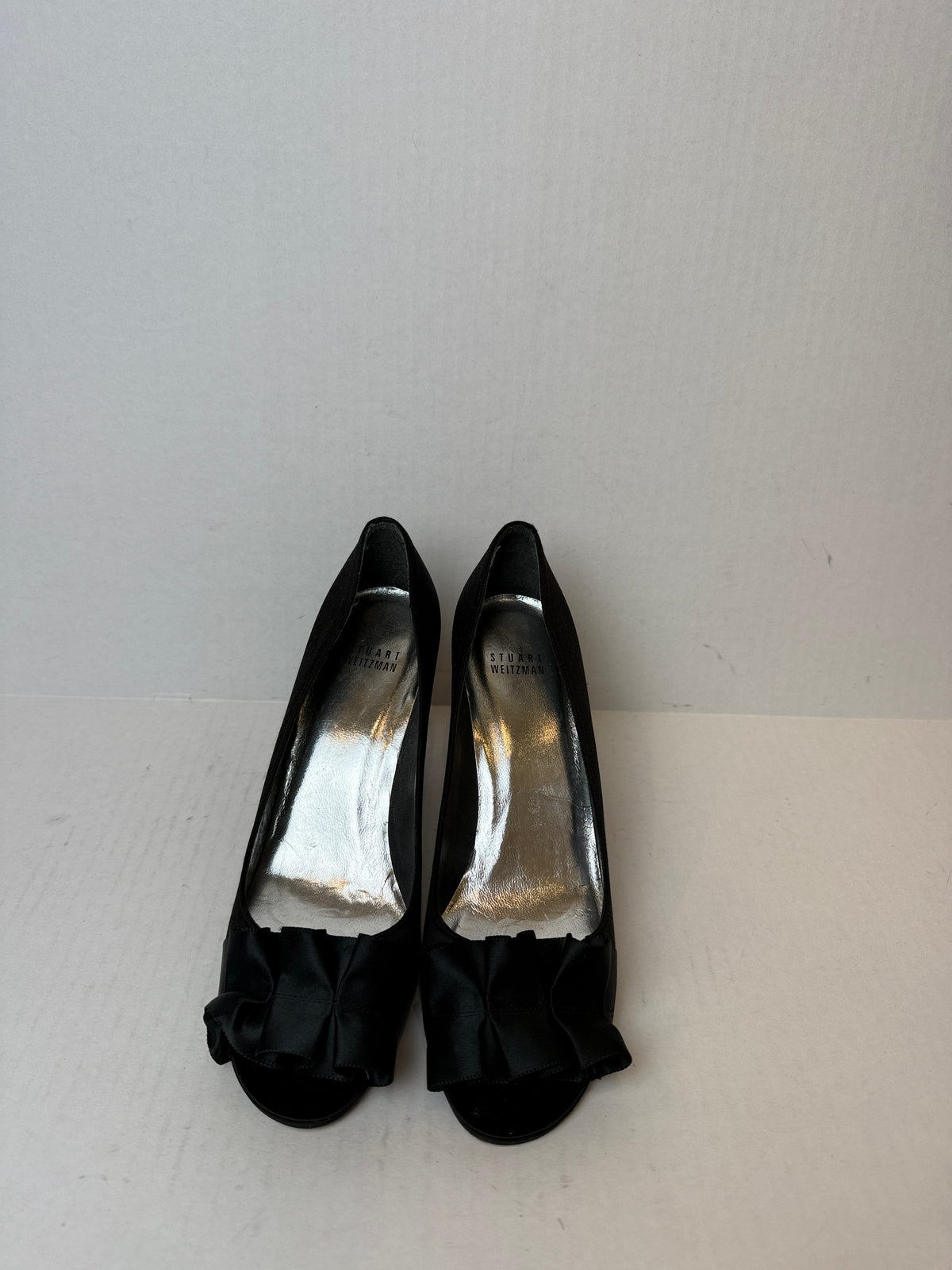 STUART WEITZMAN Satin Peep Toe Pumps / US7.5-EU38.5