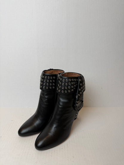 ALAIA Ankle Leather Boots with Bow Detail / US7-IT37