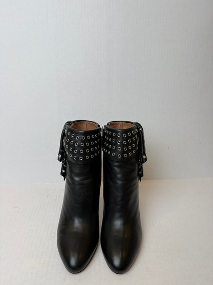 ALAIA Ankle Leather Boots with Bow Detail / US7-IT37