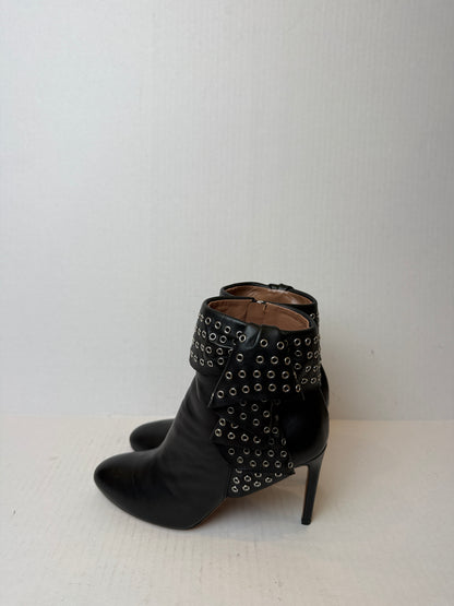 ALAIA Ankle Leather Boots with Bow Detail / US7-IT37