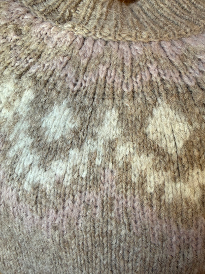 THEORY Roblynda Fair Isle Alpaca Blend Mock Neck Sweater / S