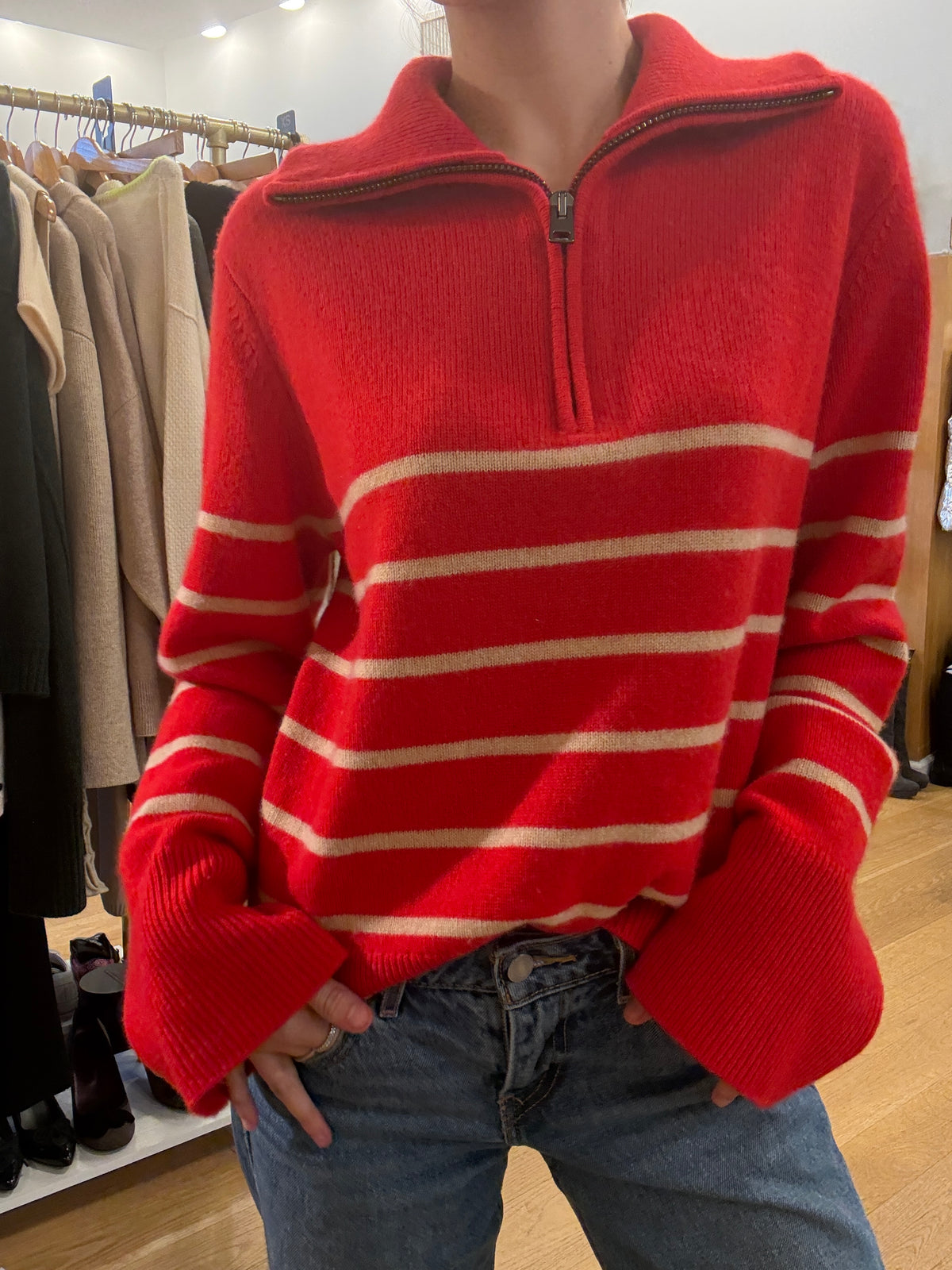 BANANA REPUBLIC Cashmere Half Zip Sweater / XS