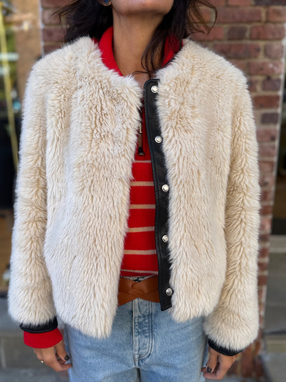 DEREK LAM 10 CROSBY Emerise Plush Faux Fur Coat/M-EU38