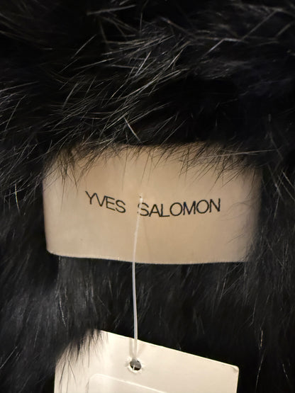YVES SALOMON  Rabbit Fur Sleeveless Open Jacket/XS