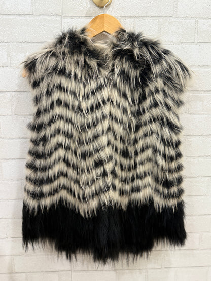 YIGAL AZROUEL Raccoon Fur & Silk Lining Hoodie Vest/L