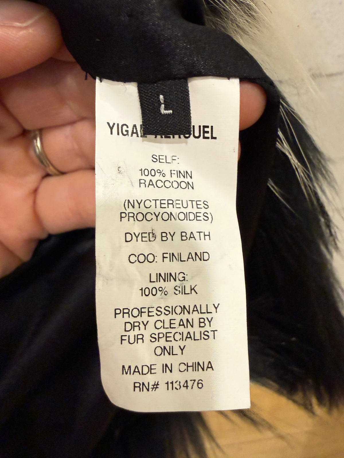 YIGAL AZROUEL Raccoon Fur & Silk Lining Hoodie Vest/L