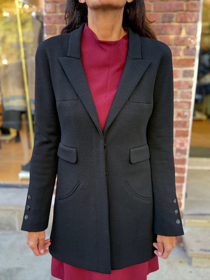 CHANEL 07A Braided Coconut Mark Button Long Coat/M-EU40