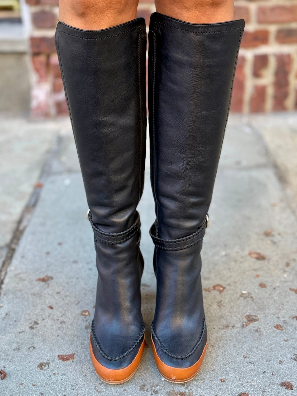 ULLA JOHNSON Leather Adler Buckle HHeels  High Boots/US8-EU39
