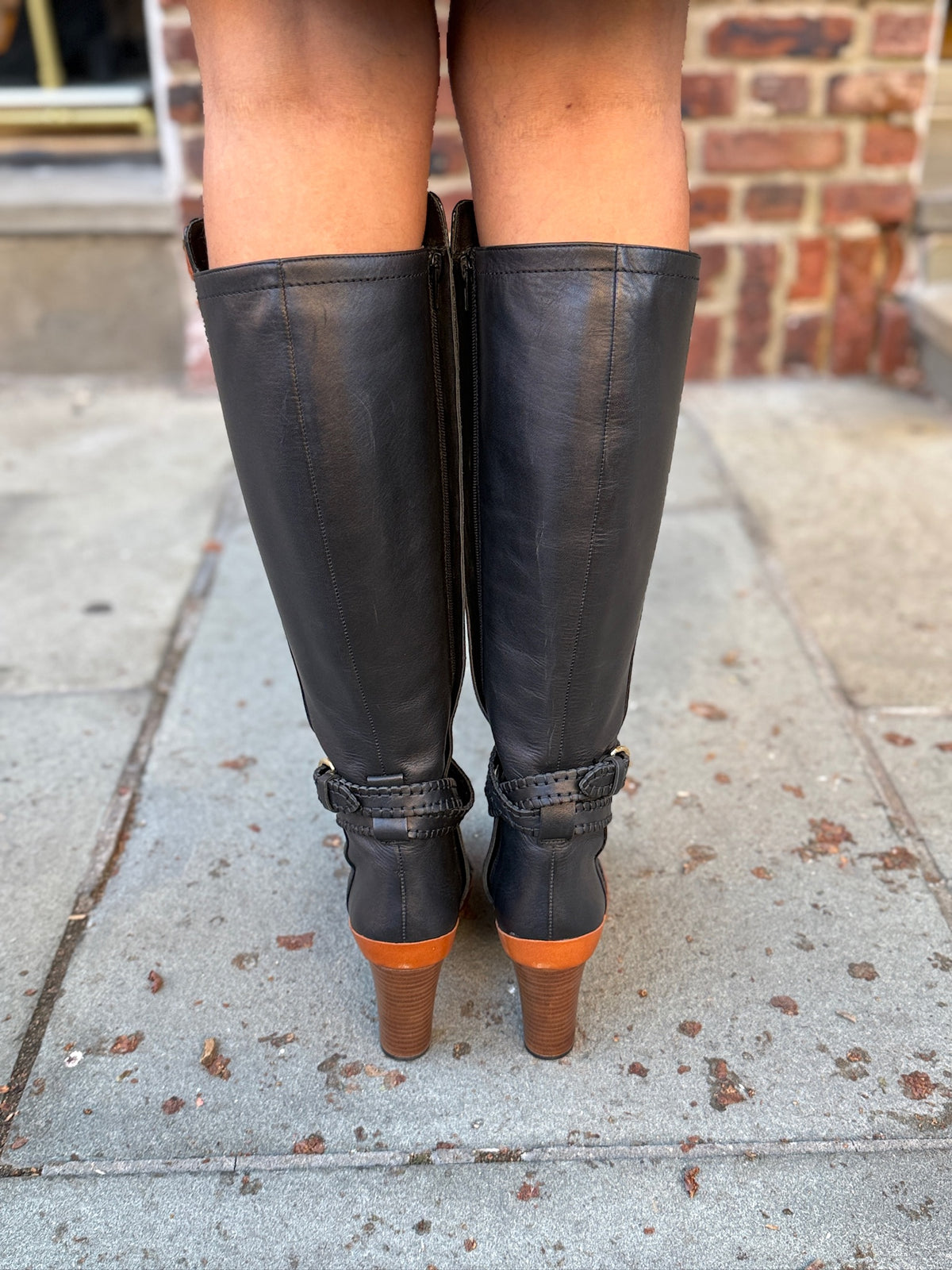 ULLA JOHNSON Leather Adler Buckle HHeels  High Boots/US8-EU39