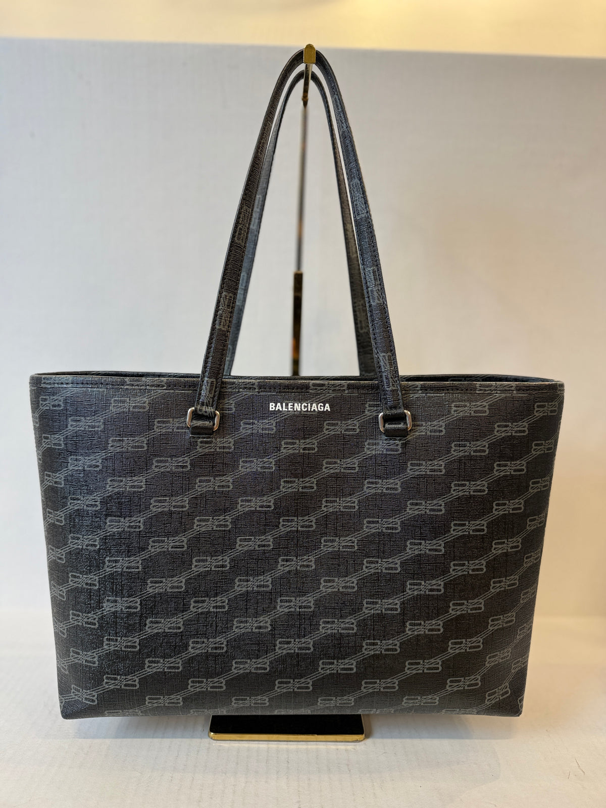 BALENCIAGA BB Monogram East-West Shopper Tote