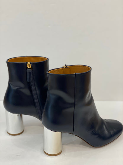 SEZANE Ankle boots leather and silver heel / US8.5-EU39