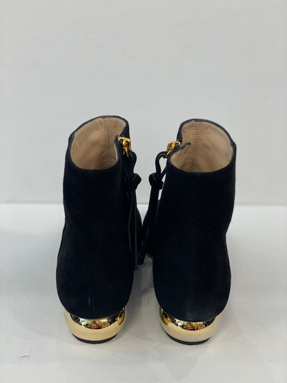 STUART WEITZMAN Ankle Suede Boots with Gold Heel / US9-EU39.5